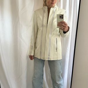 Leather Ranch vintage metallic stripe leather jacket